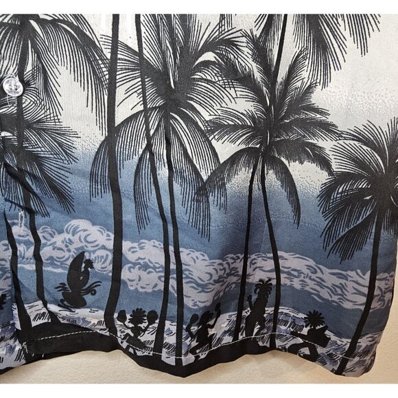Vtg Hawaiian Multicolor Blue Palm Tree Short Sleeve Shirt Mens Size‎ XXL - Picture 5 of 7